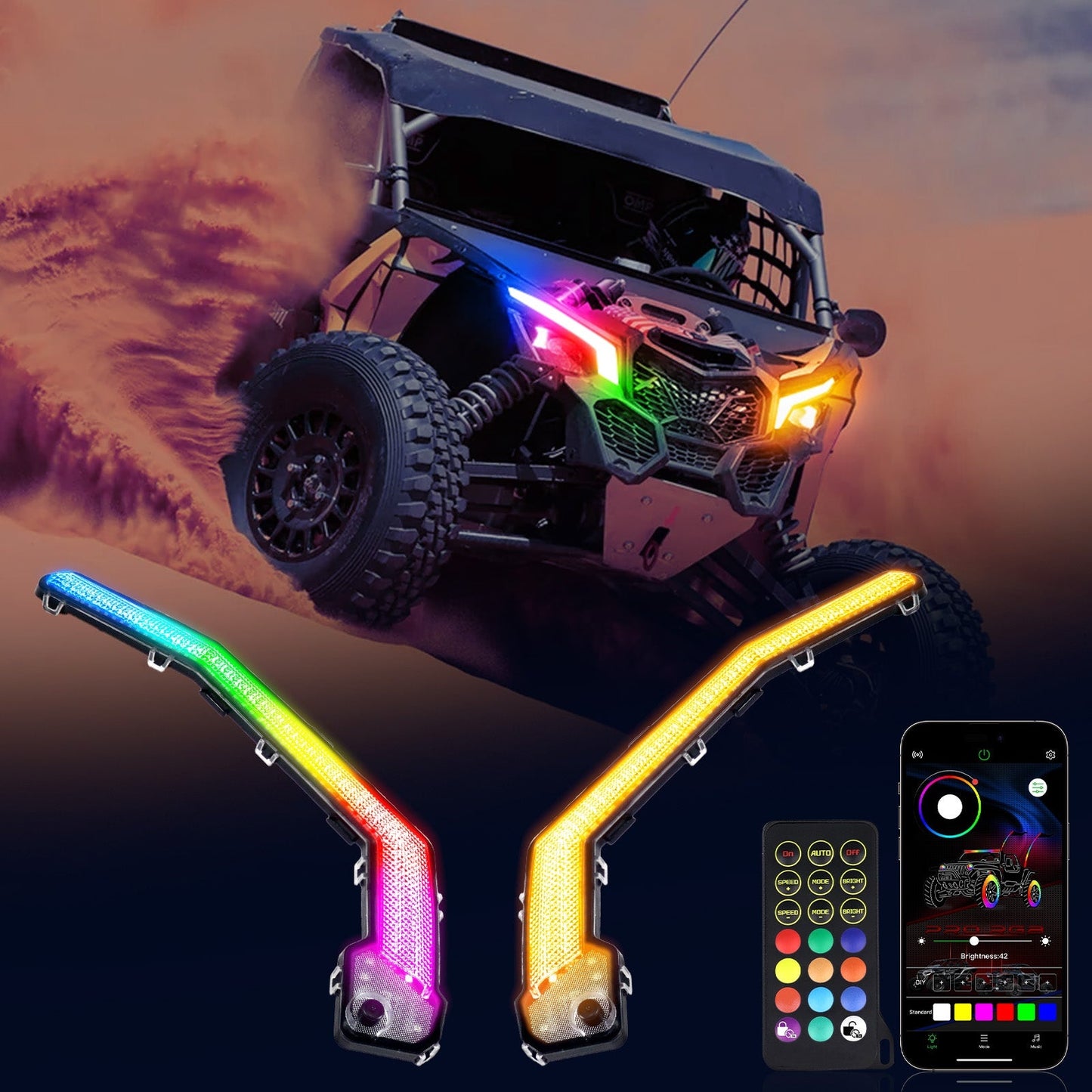 Luces LED Colmillos Lake Whips RGBW para UTV para Can-Am / Polaris