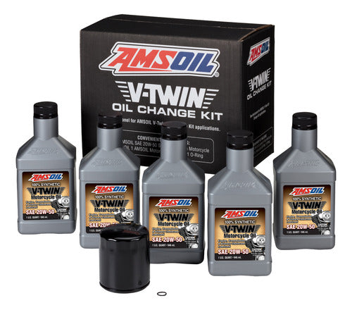 Kit Aceite Sintetico Amsoil V Twin 5 Pz Moto Harley Davidson