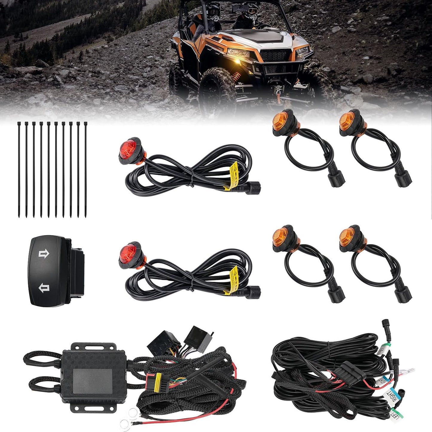 Kit de Direccionales Universales UTV/ATV Kemimoto (Plug & Play)