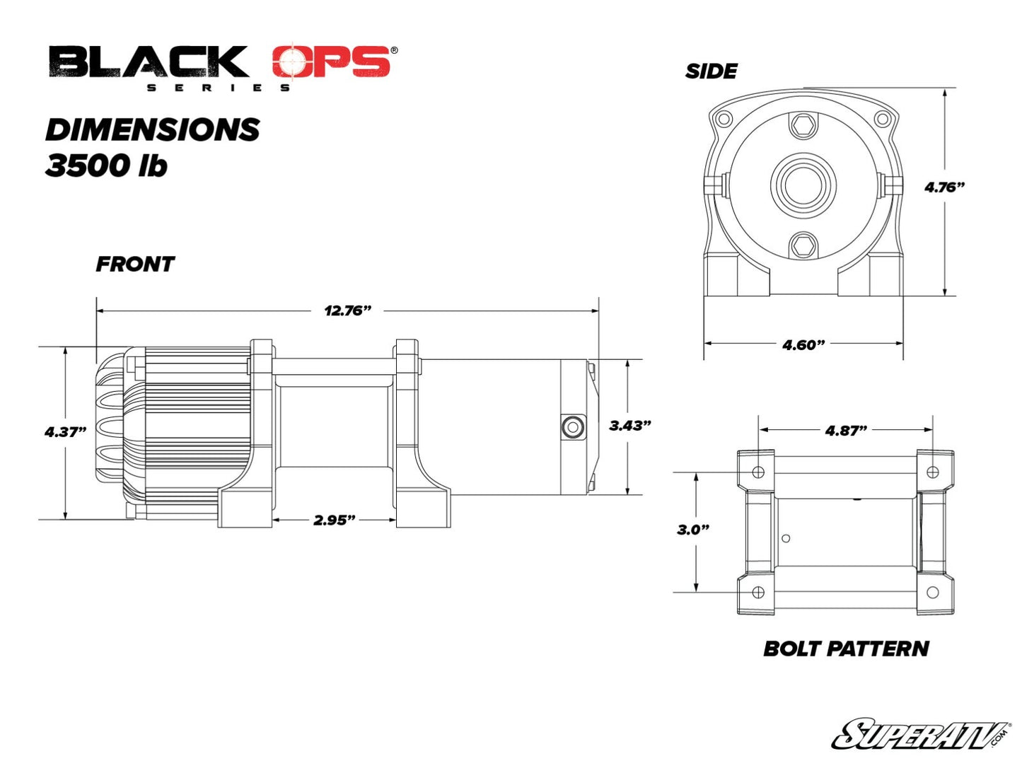 Winch Super LB ATV 3,500 Lb para Atv/UTv
